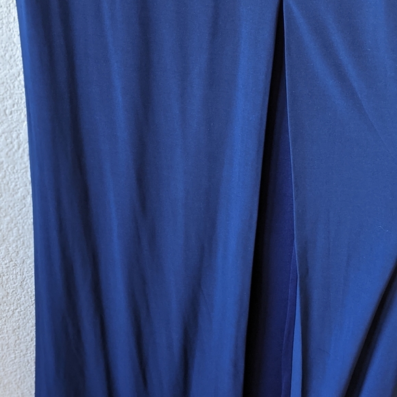 Basix black label navy embellished illusion gown - Picture 6 of 13